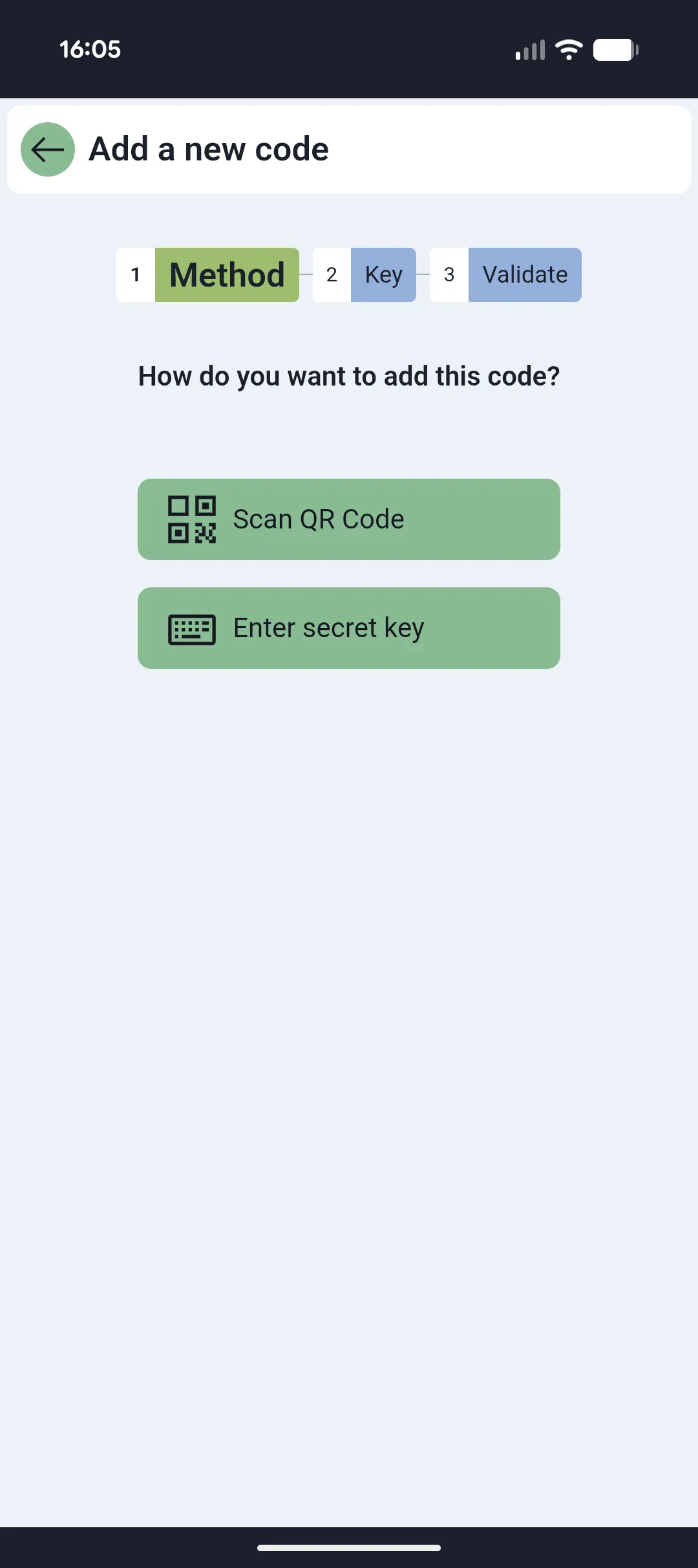 Methods to add a new code to 4OTP