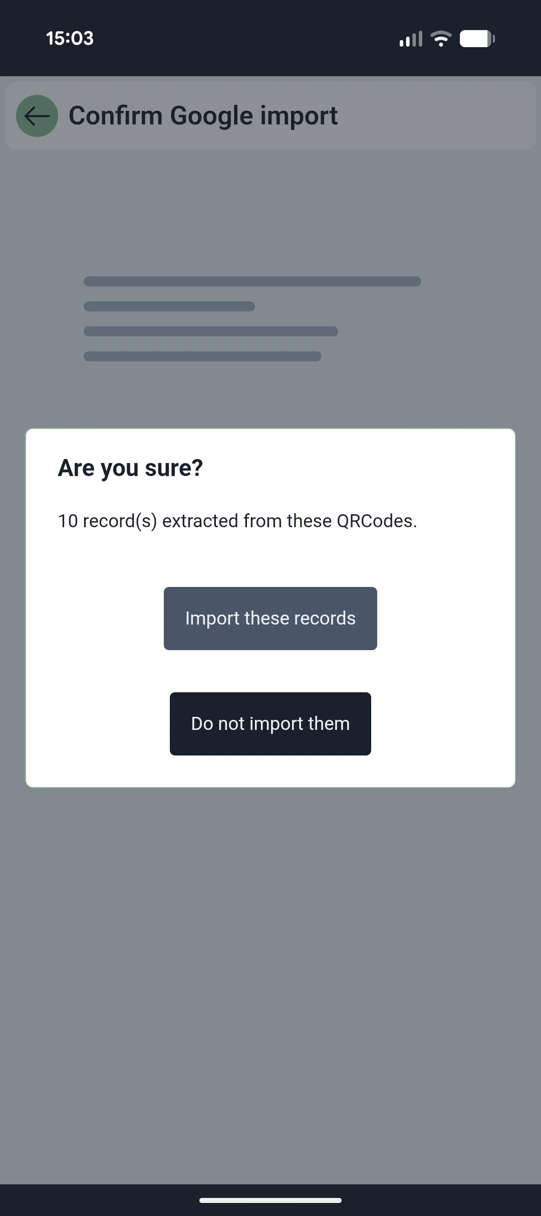 Validation of 2FA codes import batch