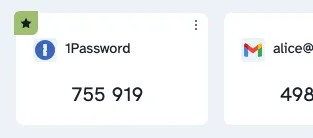Zoomed in view of a code pinned to the top of the list