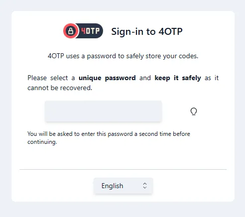 First sign in to 4OTP