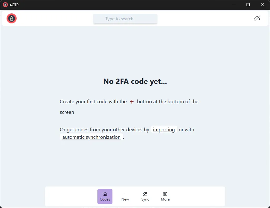 Home page of 4OTP after installation
