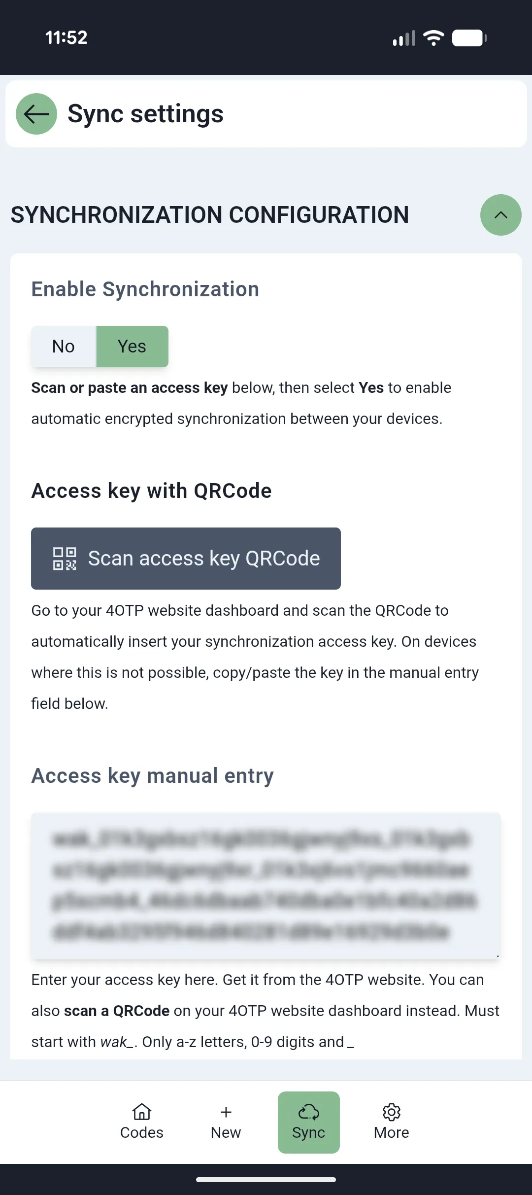 Sync configuration on a 4OTP app